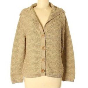 Willow khaki cable knit sweater cardigan M